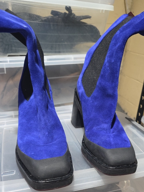 Tory Burch Shoes - Tory Burch Cobalt Blue Suede Block Heel Ankle Boots